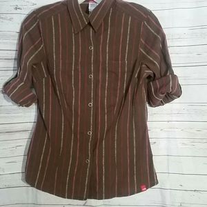 THE NORTH FACE   Brown striped women's shirt size s/p